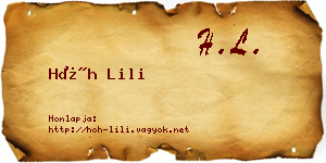 Hőh Lili névjegykártya