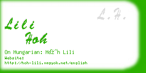 lili hoh business card
